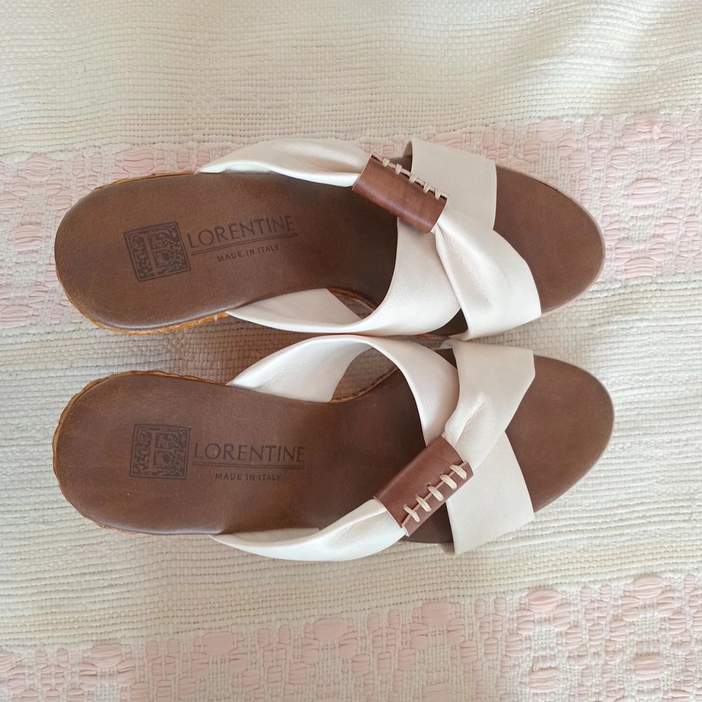 Women's Stylish Cream and Brown Sandals